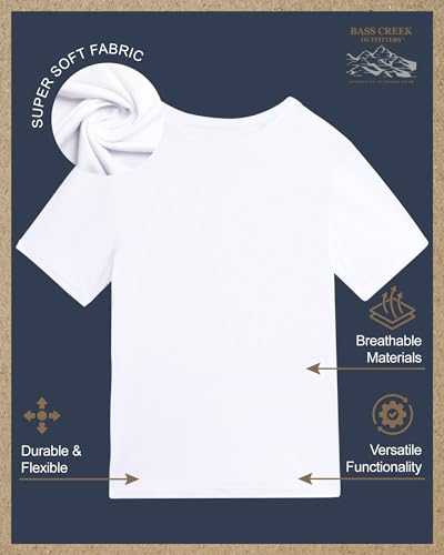 Bass Creek Outfitters Men's T-Shirt - 3 Pack Basic Crewneck and V-Neck Undershirts - Size Up for Ideal Fit (Sizes: S-XL)2