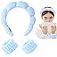 Mimi and Co - Fascia per capelli da donna, in spugna e spugna, per la cura della pelle, il lavaggio del viso, la rimozione del trucco, la doccia, accessori per capelli (blu