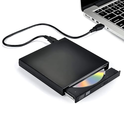 Reagle Grabadora externa delgada CD-R/DVD-ROM/RW USB-A/USB-B Plug and Play Windows 11/10/8/7 Linux OS Portable for PC Laptop Desktop