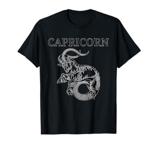 Capricorn Astrology Large Sea Goat Zodiac Symbol & Capricorn T-Shirt