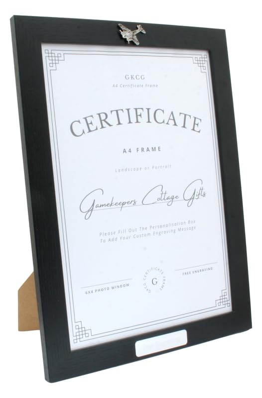 Tornado Plane A4 Black Photo Frame With Personalised Engraving Plaque 675