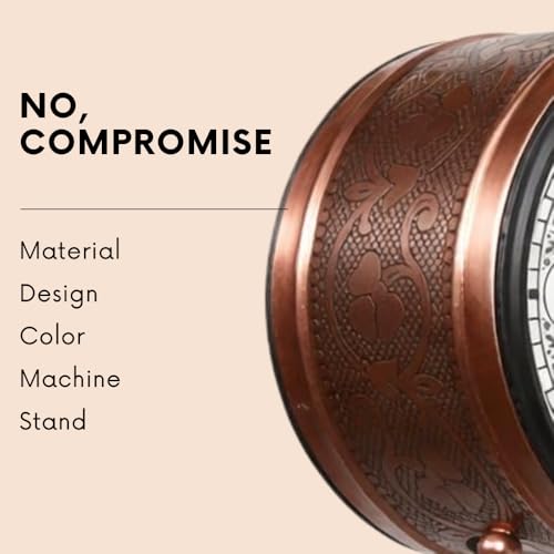 Image of Handcrafted Double Side Metal Analog Vintage Wall Clock | 1.5 Year Machine Warranty | 6 INCHES | 1 Side Number 1 Side Roman,Color Copper
