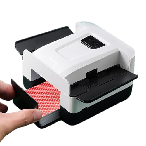 Misaakoeq Máquina Repartidora de Cartas - Accesorio Recargable para - Máquina Eléctrica Silenciosa para Barajar en Fiestas, Trabajo, Hogar, Reuniones, Torneos, Familia y Acampada