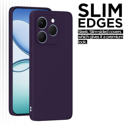 Image of Outlouders Back Cover for Realme 15T 5G / Realme Narzo 90 5G | Camera Protection | Durable Soft Matte Silicone Bumper Case (Purple)