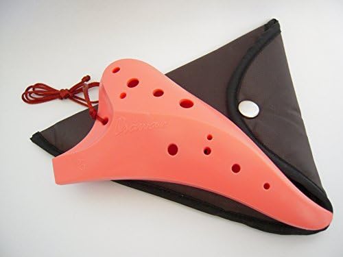 FocalinkOsawa 12 Holes Alto C ABS Resin (Sturdy & Durable) Ocarina + Padded Ocarina Bag.- Easy to Learn, Good for Beginner (Salmon Pink)