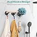 5 Pack Suction Cup Hooks, Black Suction Cup Wreath Hanger with Adhesive Suction Tab, Wreath Holder for Spring Garland, No Tools, No Damage, Removable Towel Hooks for Bathroom Window Glass Door Wall