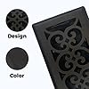 Sierra Grates 4" x 12" Victorian Floor Register in Textured Black - Vent Covers for Home Floor- Decorative Air Vent Covers- Floor Register 4” x 12” (Duct Opening) #4