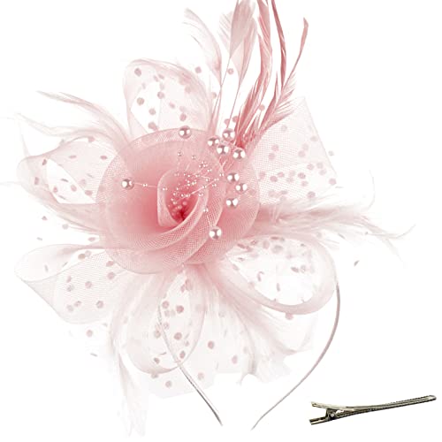 Fascinator Chapeau à Plumes Avec Voilette - Style Rétro - Mariage, Thé, Cérémonie - Réglable