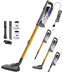 VACTechPro Corded Vacuum Cleaner, Powerful 680W/60Kpa, Lightweight 3-in-1 Stick Vacuum with 800ML Dustbin, Double Handle Design Upright Handheld Vacuum for Hardwood, Pet Hair, Carpets