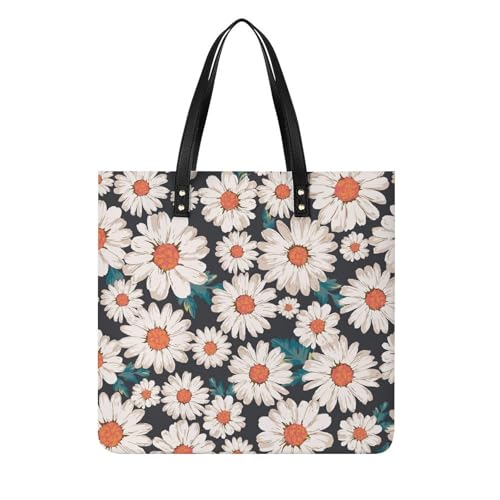 Sac shopping Marguerite 39x39cm pour femmes - Tote bag à bandoulière