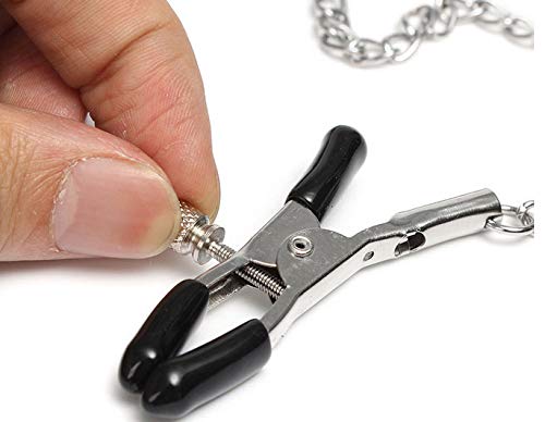 Bavaglio per Adulti con Pallina per Bocca (Ball Gag) e Catena con Morsetti Seno, Pinze Strizza Capezzoli, Morso per Bocca Sadomaso
