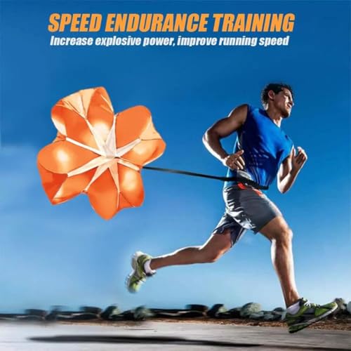 EastyGold Running Speed Chute Resistance Parachute 56 inch Powerchute Umbrella Training Sprint Power Soccer Trainer for Runner, Football, Soccer Drilling