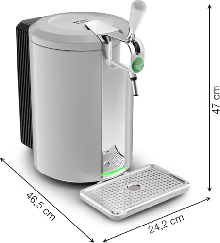 Krups Beertender Machine bière pression, Fûts de 5 L, Marques du groupe Heineken, Témoin lumineux, Température et mousse parfaites, Bière fraîche, Installation facile, Compact VB452E10