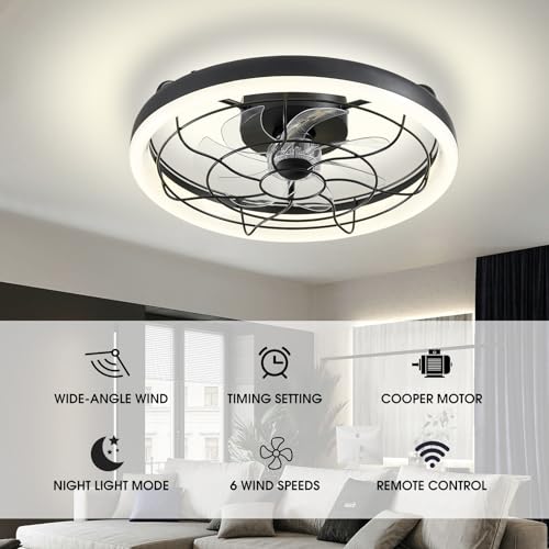 Ceiling-Fan-with-Lights-and-Remote-Modern-Retractable-Ceiling-Fan-Flush-Mount-Low-Profile-Fandelier-Ceiling-Fan-with-Dimmable-LED-Light-Living-Room