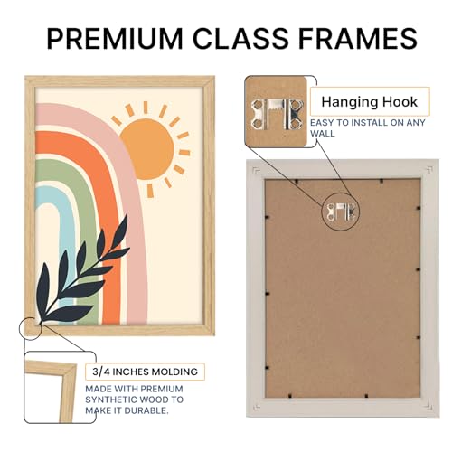 Image of BANGERZ Wall Art Painting Boho Artwork Living Room and Bedroom Frames Decor, Office and Framed Hotel Decoration Big Size Set of 3 (Artwork 1, 13x19 inch)