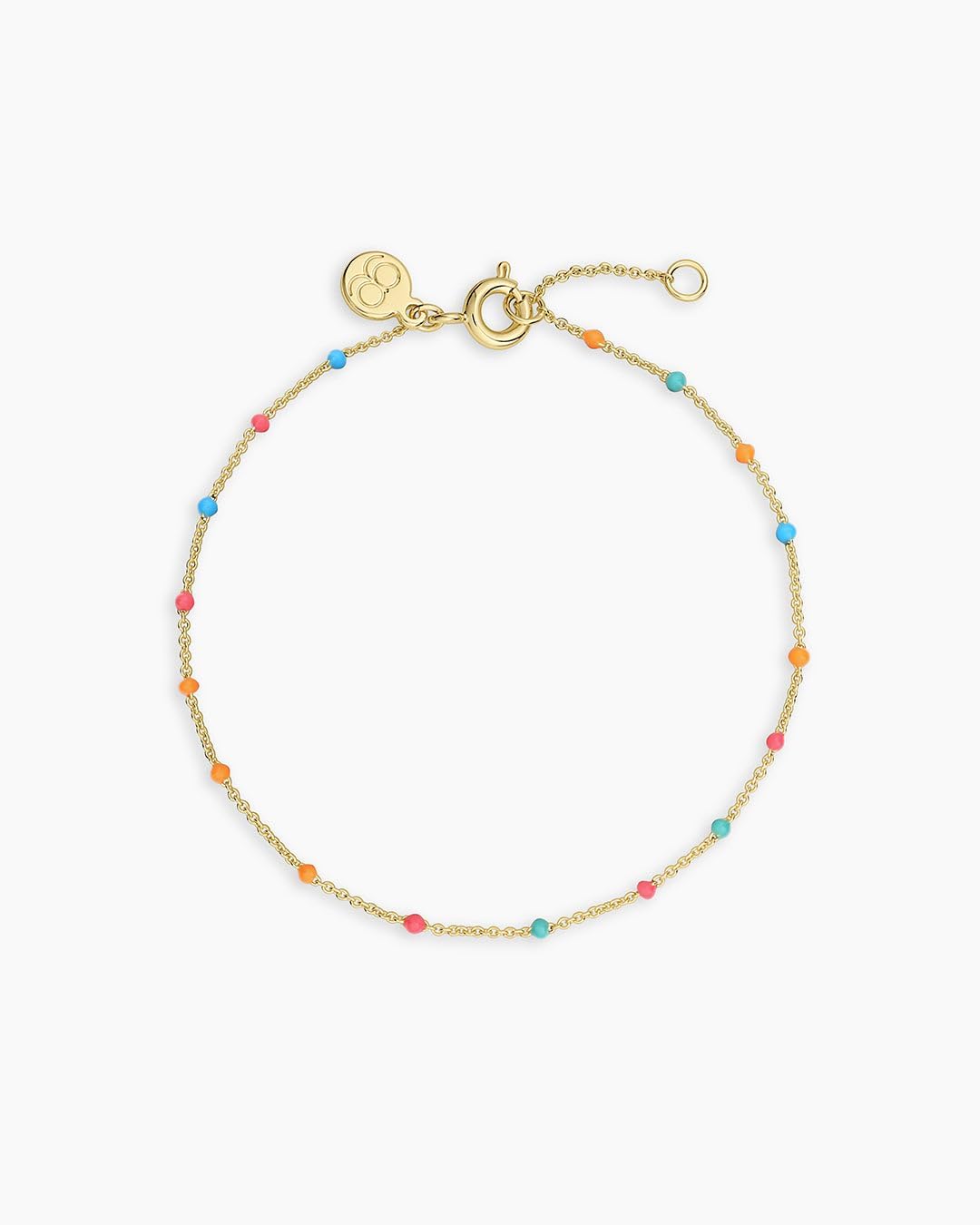 gorjana - Capri Bracelet 7 inches - 18k Gold-Plated - Vibrant Color Options - Hand-Painted Enamel Beads- Adjustable Fit - Versatile Layering, Spring Ring Closure - Image 2