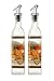 Oil and Vinegar Dispenser Salad Dressing Cruet Glass Bottles - With Lever Release Pourer - 2-Pack -17 oz, 12-Inch