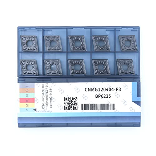 CDBP Plaquette de tournage CNC CNMG120404/ CNMG431 pour acier semi fini, tournage mécanique, 10 Pièces Cover