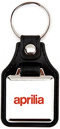 Keyring aprilia| Keyring Motos | Accessories Aprilia |llavero Elegant Moto aprilia| Keychain leatherette Square Motorcycle Brand Aprilia Red/White (1 unit)