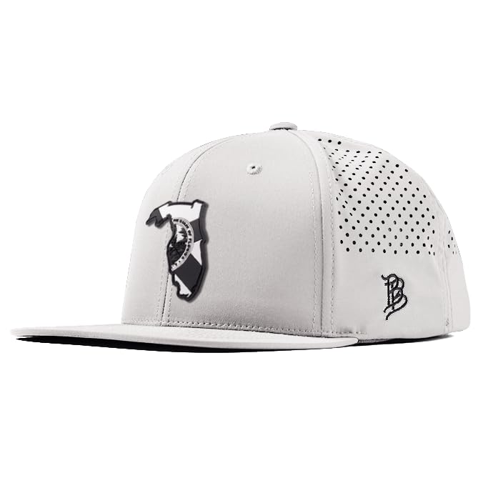 Branded Bills Florida Vintage PVC Flat Performance, Lightweight, Comfortable Baseball Cap