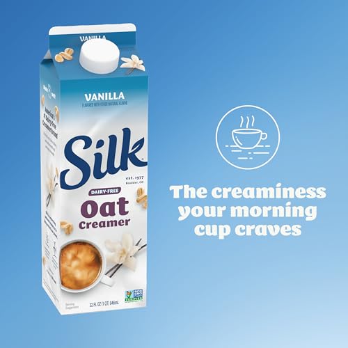 Silk Oat Creamer, Vanilla, Smooth, Lusciously Creamy Dairy Free And Gluten Free Creamer From The #1 Brand Of Plant Based Creamers, 32 FL OZ Carton - Thumbnail 3