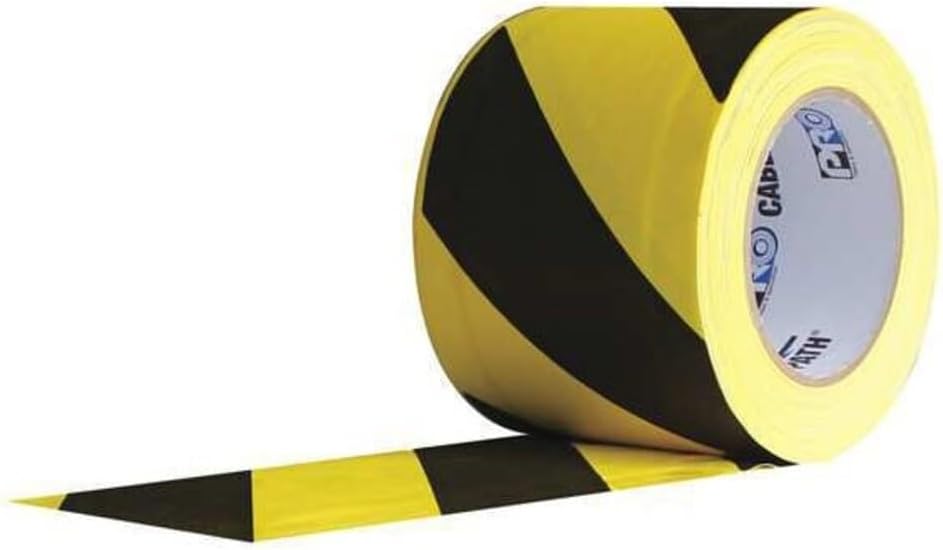 - Protapes Gaffer's Tape, Black/Yellow, 30 yd L, 4 in W Cable Path - 1 Each