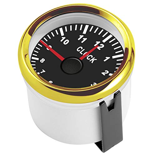 Naroote Instrument de Jauge D'horloge Universel avec Rétro-éclairage Rouge pour