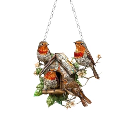 KEMUZ Fensterdeko Hängend – Elegante Vogeldécor aus Hochwertigem Acryl...
