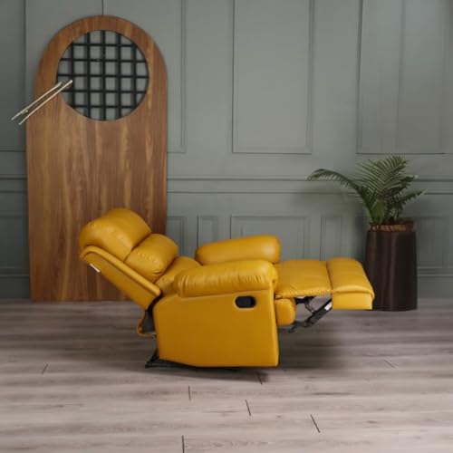 Image of 1 Seater Sofa Chair | Rocking & Revolving Motorized Recliner Lounge Chairs for Living Room Bedroom (Rocking and Revolving Manual, Amnet-LT-MN-RRR-Yellow)