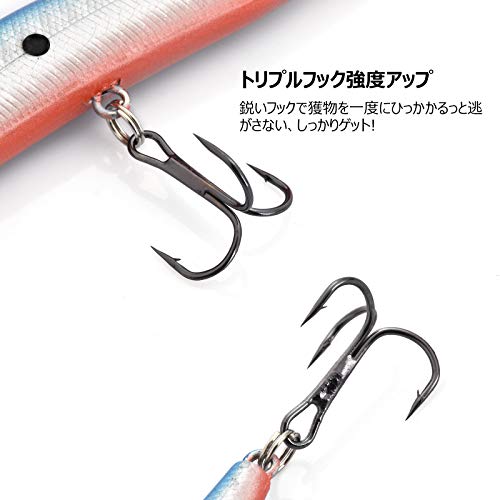 ColorGo ルアー ミノー セット フローティングミノー 10g 17g 23g シーバス カツオ ブリ マグロ タチウオ 青物 オールシーズン 海水 淡水対応 5個セット (24g5個セット) 3枚目