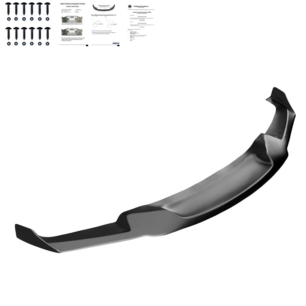 Frontlippe Frontspoiler kompatibel mit BMW 3er F30 M-Tech 2012-2019 mit ABE TÜV Schwarz Glänzend