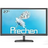 Prechen 27 Zoll PC Display FHD 1920x1080p,USB C,HDMI,VGA,Zwei eingebaute Lautsprecher,Computer Monitor 75Hz LED Business Bildschirm,3000:1,99% sRGB,Eye Care,VESA montierbar,Schwarz