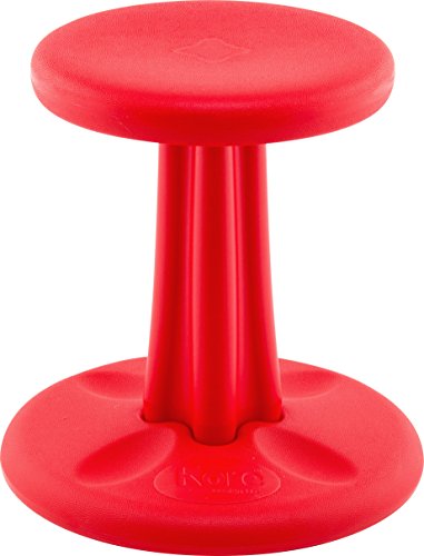 Image of Kore Kids Wobble Stool, Flexible Seating, Ages 6-7, 14in, Red | Wiggle chair for classroom and home boosts focus, improves posture, and provides an energy outlet; anti-tip base; Made in USA