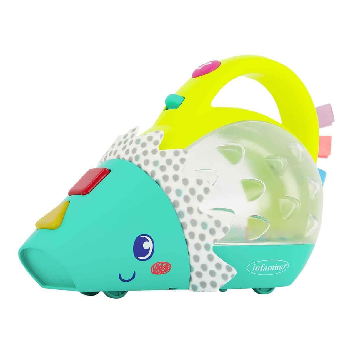 – Infantino Push & Pop Musical Light-Up Mini-Vac Hedgehog Mini-Me Pretend Toy Vacuum with Music, Lights, Bouncing Balls, Sounds & Buttons, Helps Build Gross Motor Skills, for Babies & Toddlers