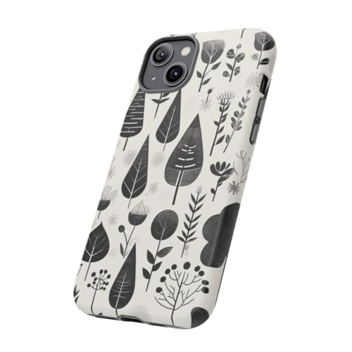Coque iPhone 14 Plus rigide antichoc motif botanique blanc mat