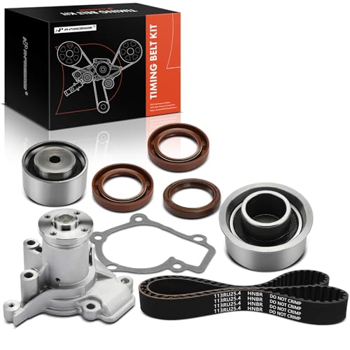 A-Premium Engine Timing Belt Kit with Water Pump Compatible with Hyundai & Kia Cars - Tucson 05-07, Elantra 99-07, Tiburon 97-01/03-07, Sportage Spectra5 05-06, Spectra 04-06
