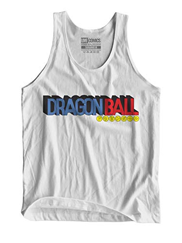 Regata masculina Dragon Ball Logo branca Live Comics cor:Branco;tamanho:XG