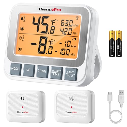 ThermoPro Wireless Freezer Fridge Thermometer with...