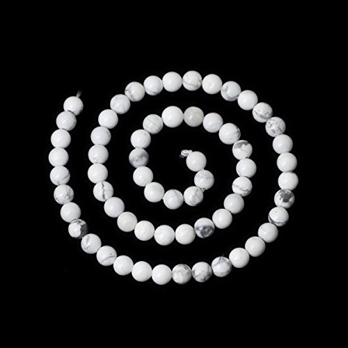 Cheavian 6Mm 60Pcs Natural White Howlite Gemstone Round Loose Stone Beads For Jewelry Making Diy Crafts Design 1 Strand 15" #TOP1