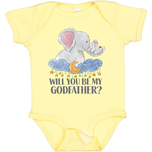 inktastic Will You Be My Godfather Elephants Moon and Stars Baby Bodysuit
