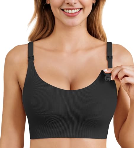 Ekouaer Breastfeeding Bra Nursing Bralette Pregnancy Bras for Women Maternity Wireless Pregnancy...