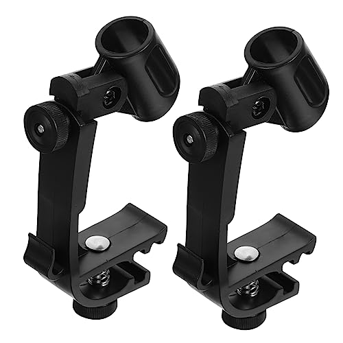 Toddmomy 2pcs Adjustable Shock Microphone Clip for Drum Mount Holder for Recording Compatible with Percussion Instruments