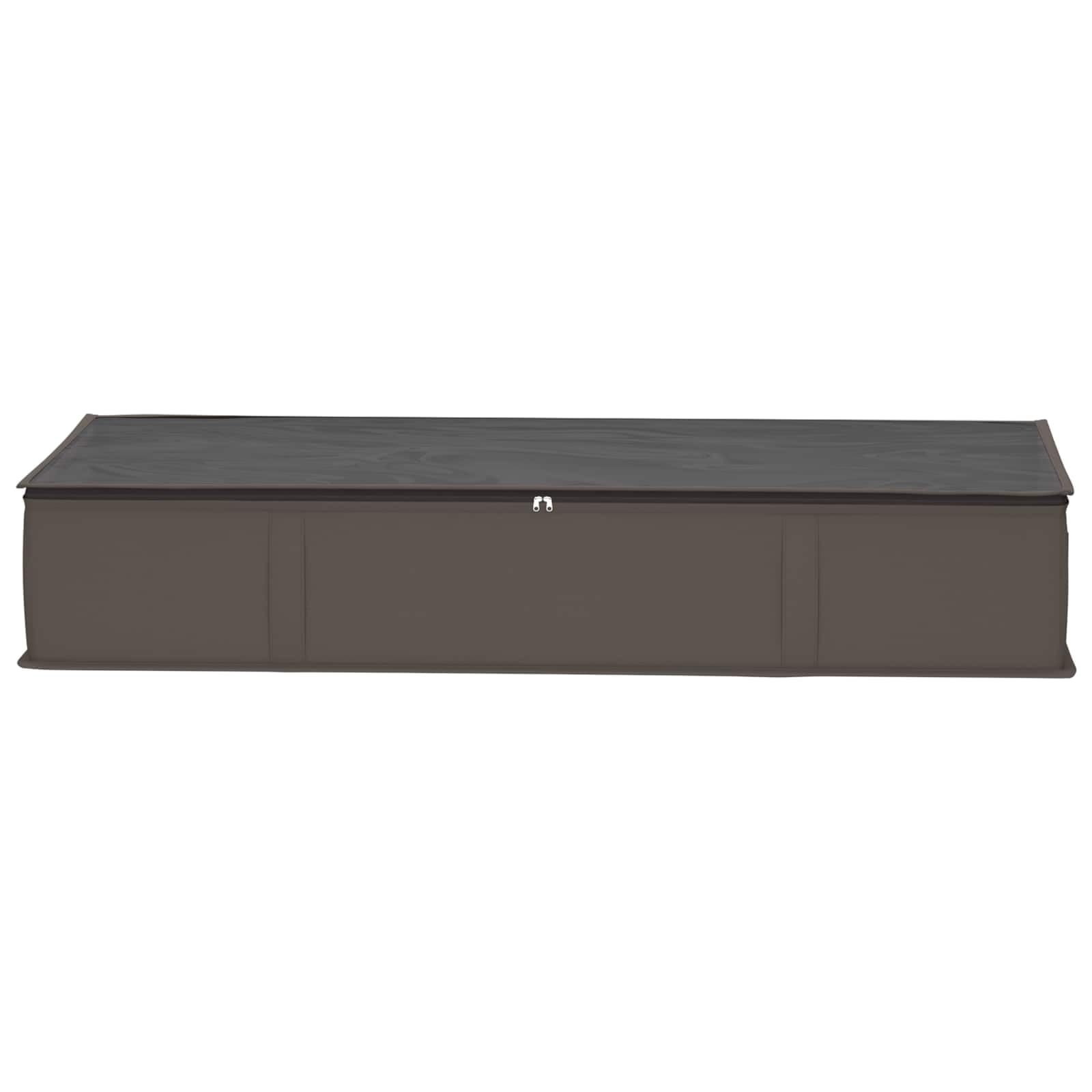Contenitore grigio in tessuto non tessuto con finestra superiore trasparente, 100 x 50 x 18 cm, pieghevole, per vestiti, armadio, ufficio, cucina, bagno, salvaspazio, aiuto per l'ordine
