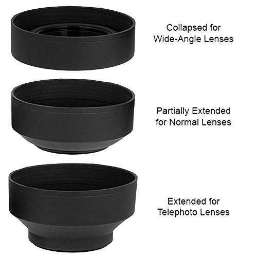58mm Tulip Flower Lens Hood + 58mm Soft Rubber Lens Hood para lentes Canon EF-S y otros + Paño de microfibra miniatura 7