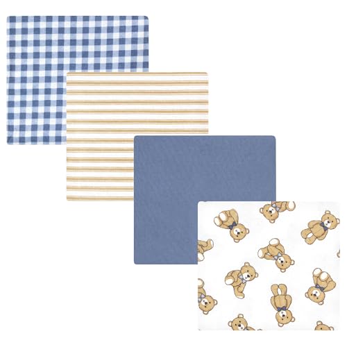 Image of Hudson Baby Unisex Baby Cotton Flannel Receiving Blankets, Gentleman Bear, One Size