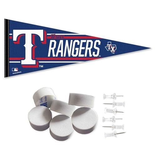 WinCraft Texas Rangers Pennant Banner and Wall Tack Pads