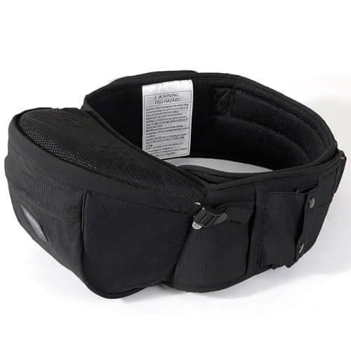 Image of SUNVENO Baby Hip Seat Carrier for Toddler, Supports up to 45 lbs, Wide Anti-Slip Seat, Adjustable Waist Belt, Quick Up Down Baby Holder, Fits 6-36 Months, Black