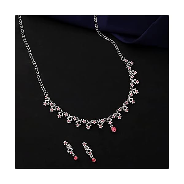 Yellow Chimes Jewellery Set for Women and Girls Crystal Bridal Jewellery Set for Wedding | Bridal Jewellery Set | Birthday Anniversary Gift for Girls & Women - Image 3