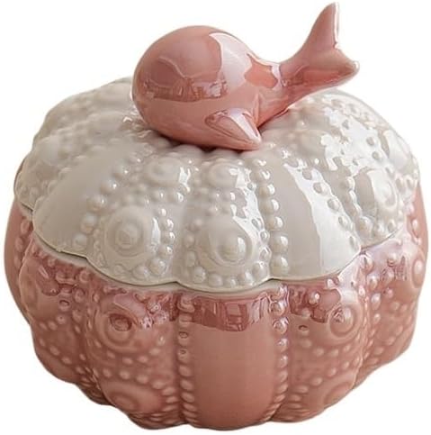 Ceramic Little Whale Jewelry Box Storage Jar For Rings, Necklaces Desktop Ornaments(Orange color)