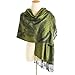 Nonakgado Pashmina Shawls and Wraps for Evening Dresses-Winter Soft Warm Feather Pashmina Dark Green Travel Scarf (Sy4-Dark Green)